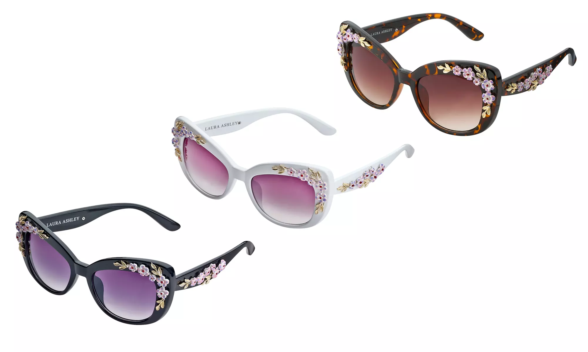 Laura Ashley Women's Sunglasses with Floral Accents - Primary Image