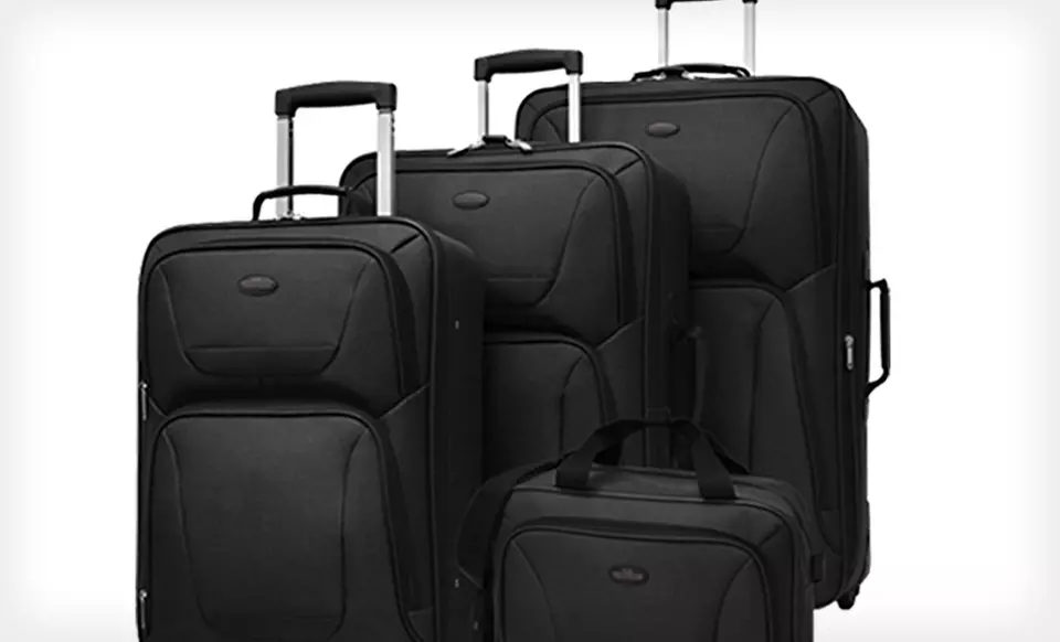 $79 for US Traveler St. Michelle Four-Piece Luggage Set in Black or Red ($329.99 List Price). Free Shipping and Returns. - Second Medium