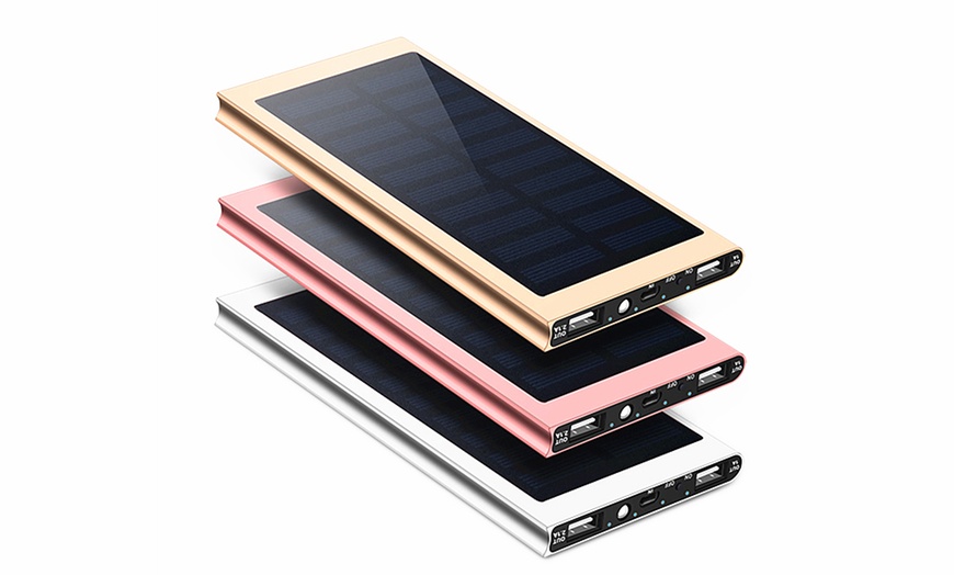 Image 8: Solar Panel Power Bank 10000mAh