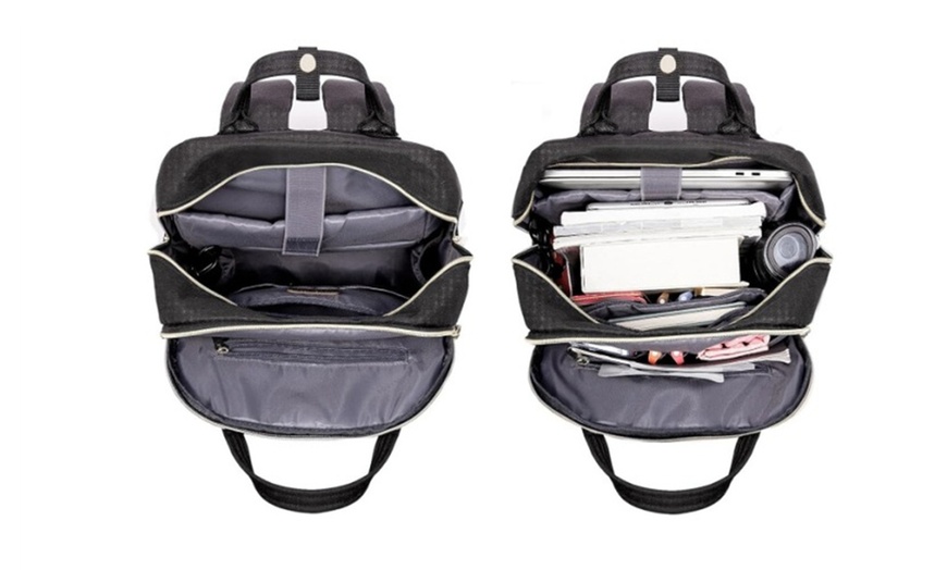 Image 2: Versatile Waterproof Travel Backpack with USB Charging Port