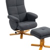 Image 3: HomCom Linen Recliner Chair and Footstool