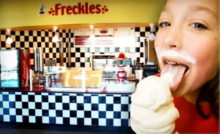 $4 for $8 Worth of Old-Fashioned, Homemade Custard Creations and More at Freckles Frozen Custard. Choose from Three Locations. - Primary Image
