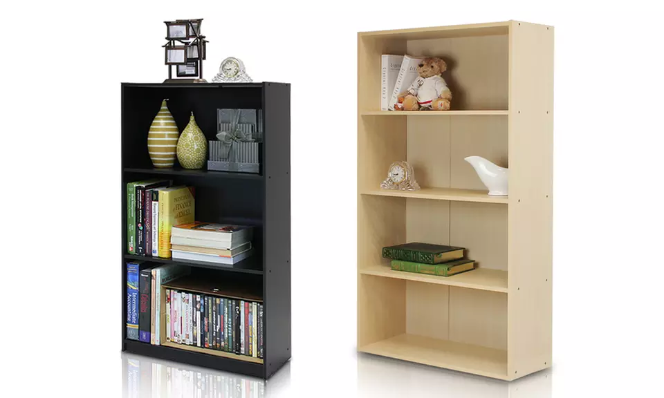 Furinno Pasir 4-Tier Open Shelf Bookcase or Basic 3-Tier Open Shelf Bookcase - Primary Image