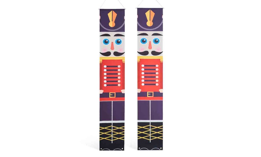 Image 2: Two- or Four-Piece Christmas Nutcracker-Themed Door Banner Set