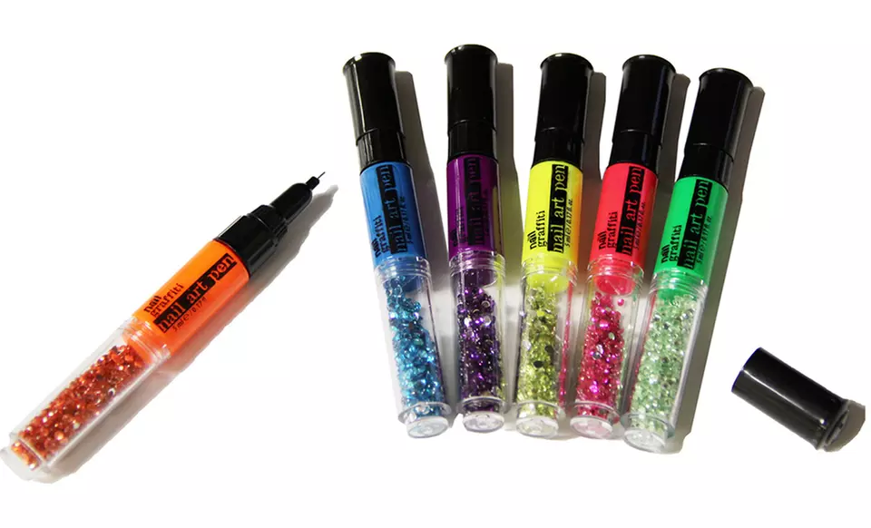 6-Pack of Nail Graffiti 3-in-1 Nail-Art Pens - Primary Image
