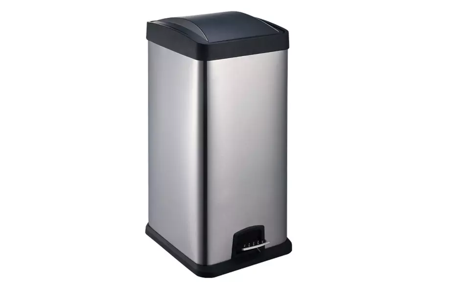 30-Liter Stainless Steel Square Trash Bin. Free Returns. - Primary Image