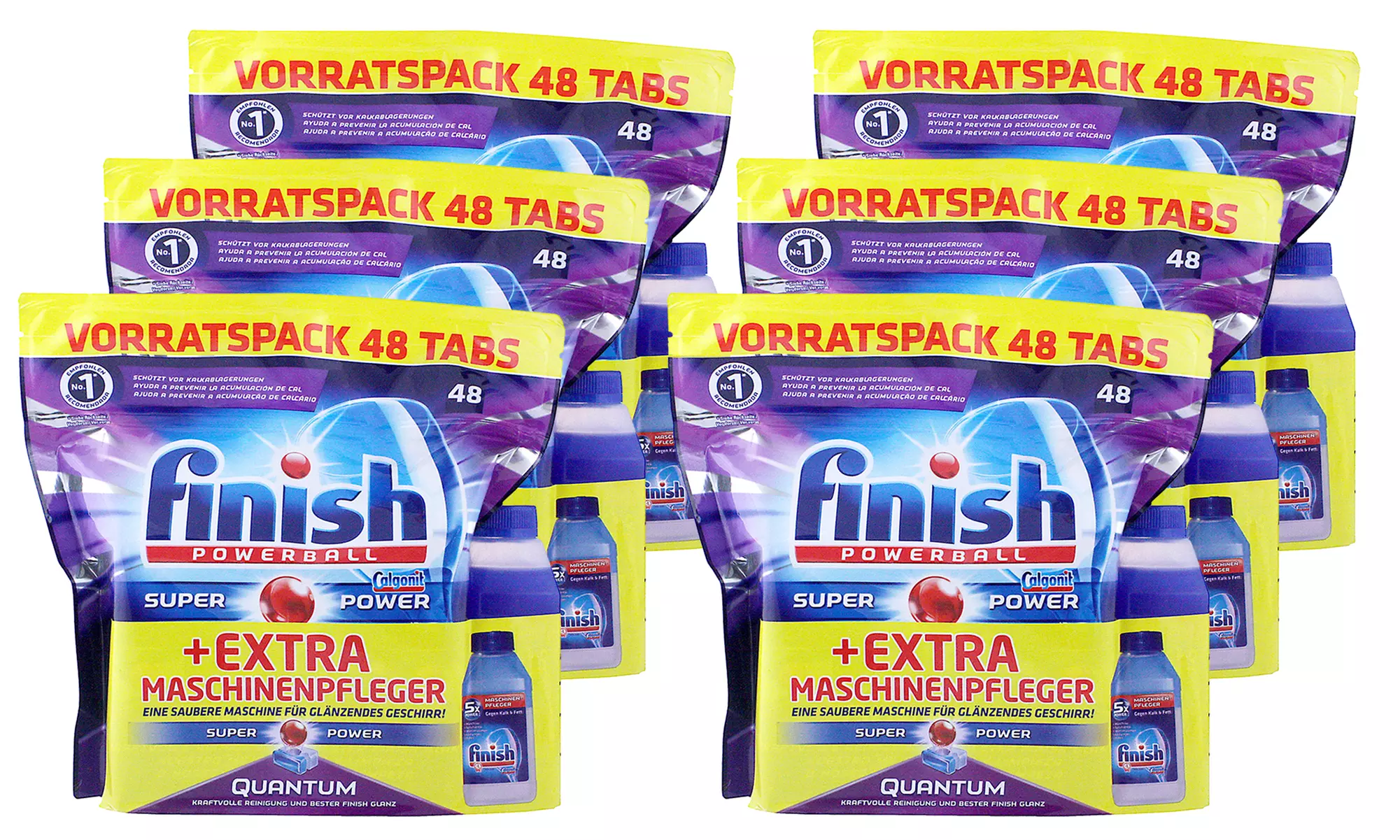 Finish Quantum Vorratspack + extra Maschinenpfleger, (48 St und 250 ml) - Second Medium