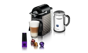   Nespresso Pixie Single-Cup Coffee Maker and Milk Frother Bundle 