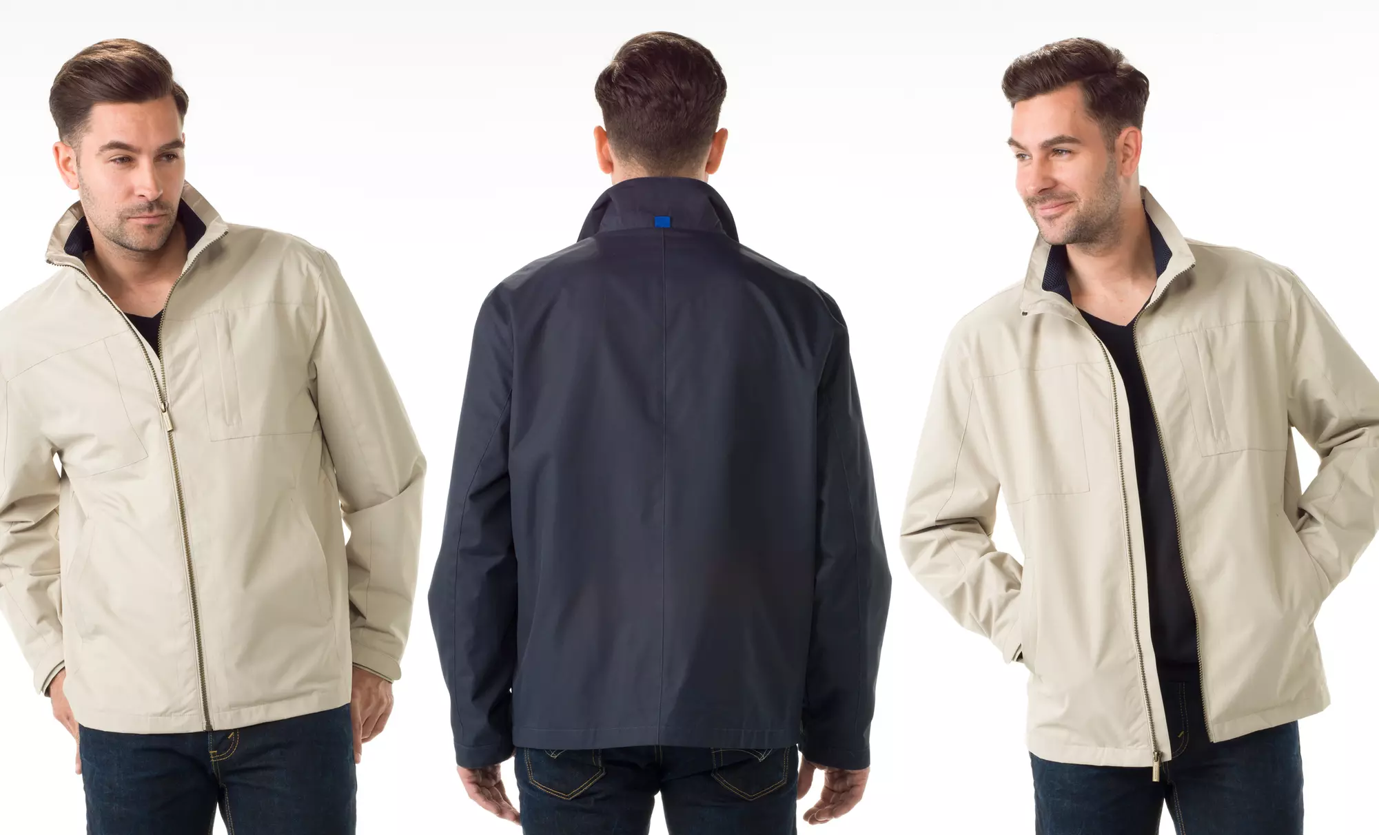 London Fog Men's Moto Dobby Hipster Coat - Primary Image