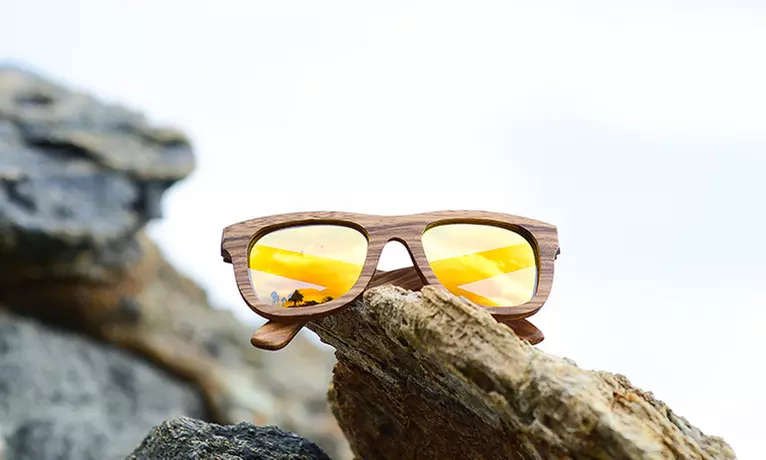 Wooden Sunglasses from Jonny B (Up to 50% Off). Two Options Available. - Second Medium