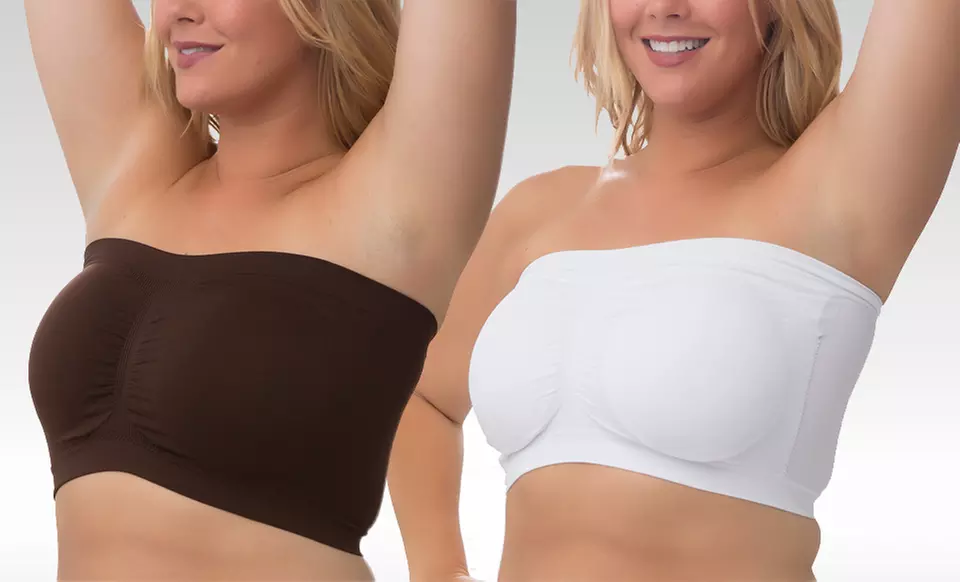 $21.99 for a 3-Pack of Seamless Plus-Size Bandeaus ($82 List Price). Multiple Colors Available. Free Shipping. - Second Medium