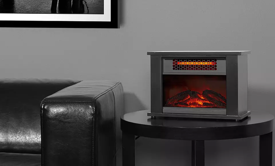 LifeSmart Lifezone Infrared Quartz 14" Mini Fireplace Heater  - Second Medium