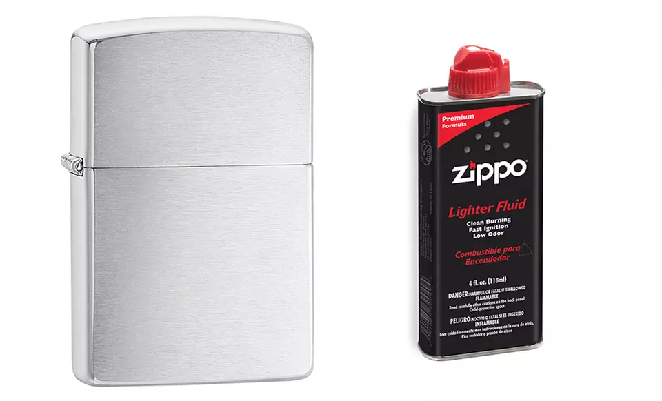 Zippo Lighter with Free Lighter Fluid - Second Medium
