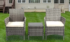 Three-Piece Rattan-Effect Furniture Set