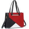 Image 11: Women PU Leather Classy Contrast Panel Shoulder Bag