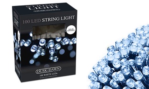 100 White LED Solar String Lights