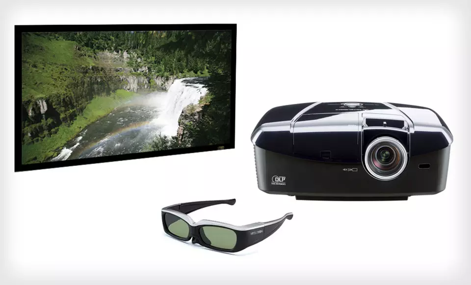 Mitsubishi 1080p DLP 3-D Projector with Optional 106-Inch Screen (Up to 41% Off). Free Shipping and Free Returns. - Primary Image