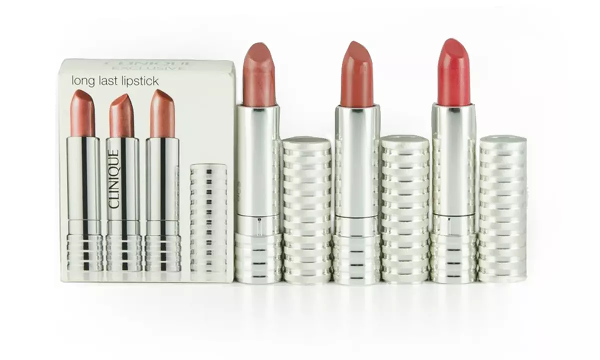 Clinique Long Last Lipstick Trio in All Heart, Blushing Nude, and Runway Coral - Primary Image