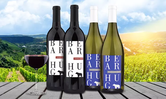 $49 for Four Bottles of Bear Hug Wine with Free Shipping from Heartwood & Oak ($125.91 Value) - Primary Image