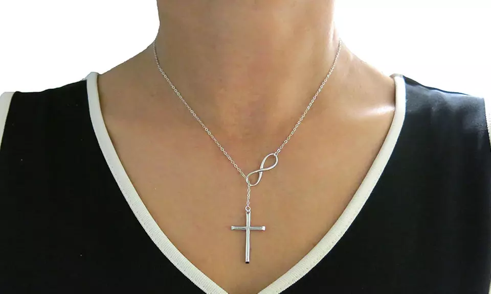 Infinity Cross Necklace in Sterling Silver - Primary Image