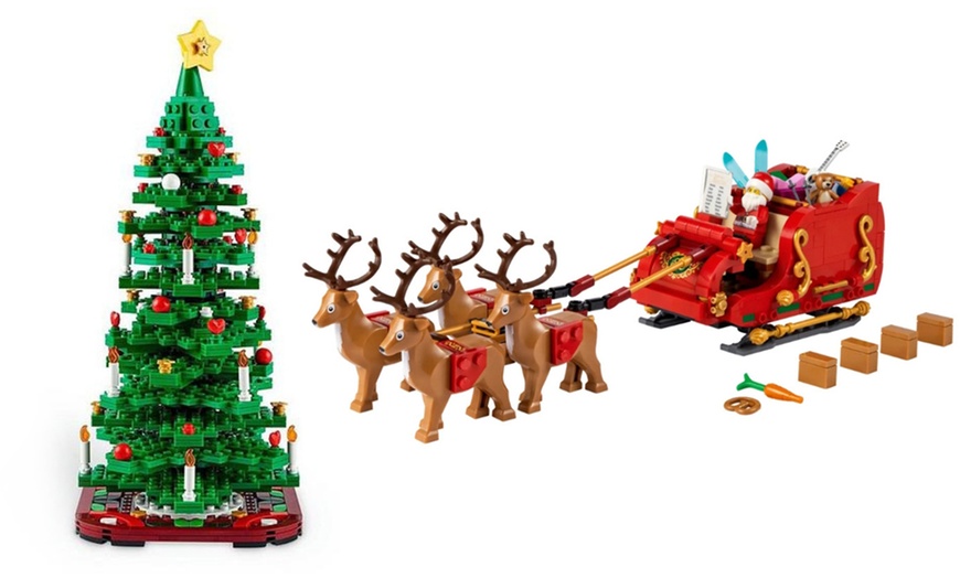 Image 1: LEGO Christmas Bundle; Tree and Santa's Sleigh Sets