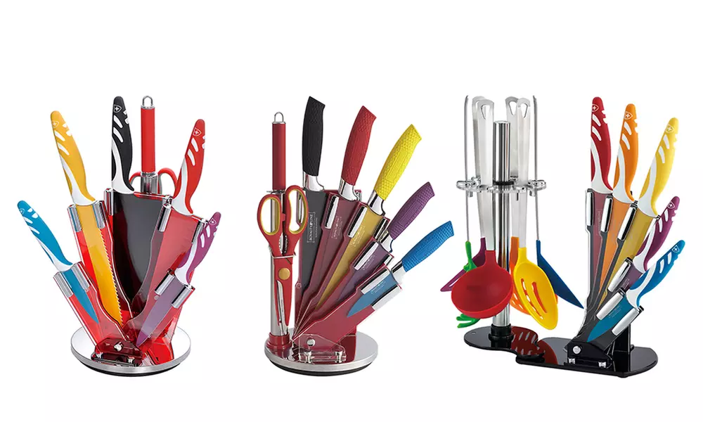 Swiss Royalty Line Knife Set with Stand: 8-piece (£24.98) or 12-piece with Kitchen Tools (£26.99) (Up to 77% Off) - Primary Image