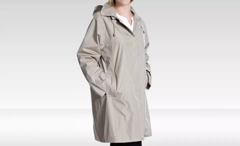 Totes Weather Stoppers Women's Raincoat with Removable Hood in Navy or Khaki. Free Shipping and Returns. - Second Medium