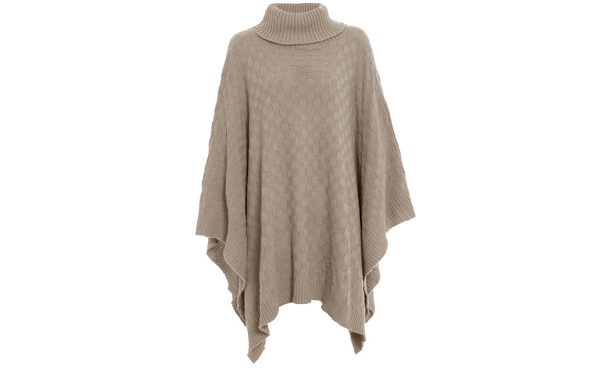 Image 9: Oops Oversize Roll Neck Poncho Jumper 