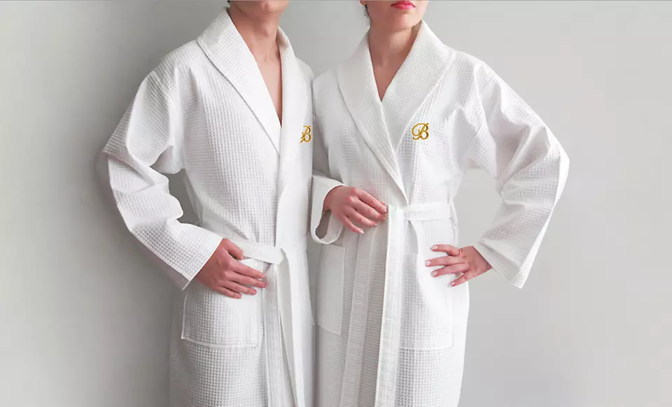 Luxury Hotel & Spa Collection 100% Turkish-Cotton Bathrobe (Up to 73% Off). Monogrammed and Plain Styles. Free Shipping. - Primary Image