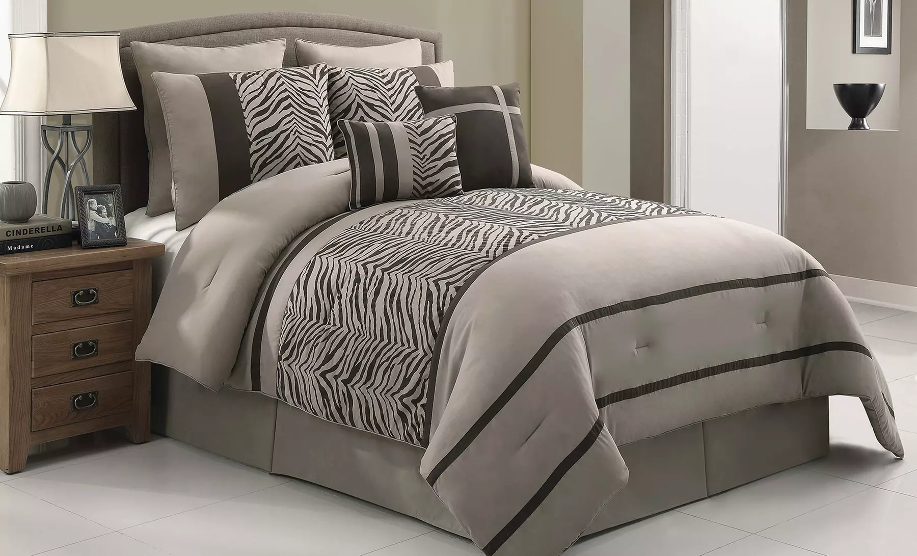 8-Piece Zebra-Print Comforter Set in Queen or King from $54.99–$59.99. Free Returns. - Second Medium