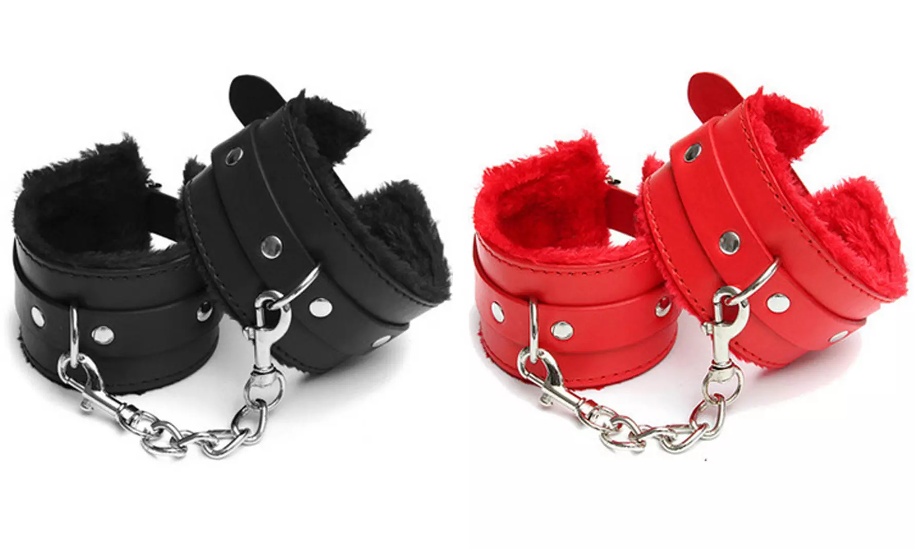 1 ou 2 paires de menottes chaînées en fourrure - Primary Image