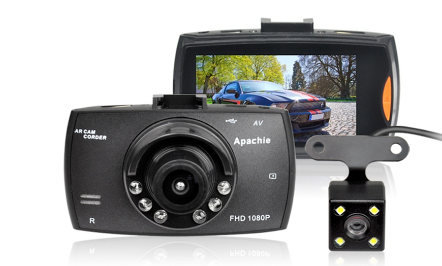 Image 1: Apachie Front and Rear Dash Cam