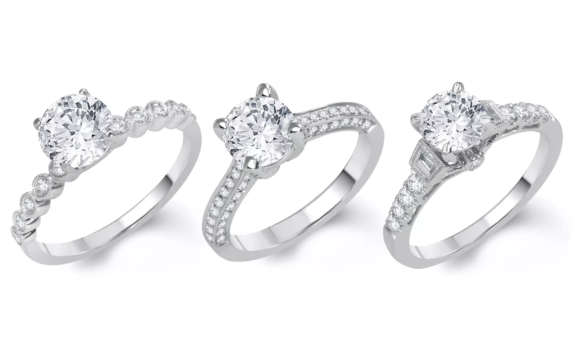 1.50 CTTW or 1.75 CTTW Diamond Rings in 14K White Gold from $1,799.99–$2,199.99 - Primary Image
