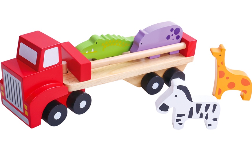 Image 1: Wooden Animal Truck