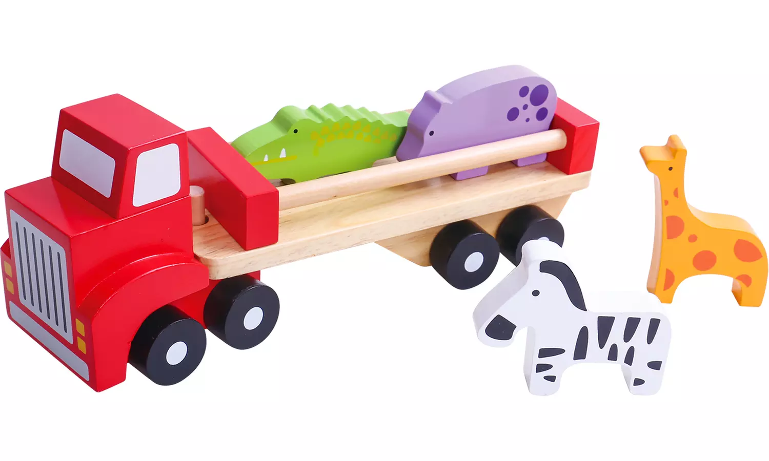 Camion remorque avec animaux en bois Tooky Toys - Primary Image