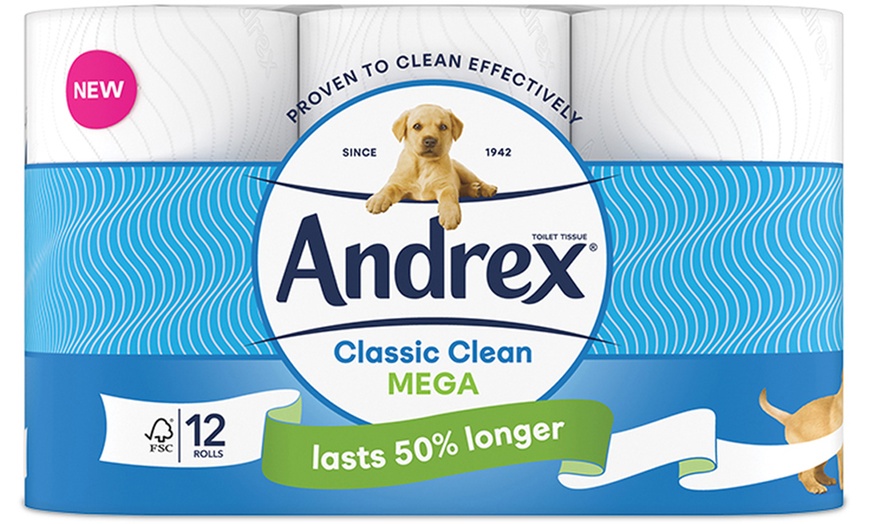 Image 1: Up to 36 Rolls of Andrex Classic Clean Mega Toilet Paper