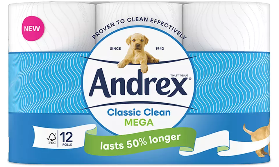 Up to 36 Rolls of Andrex Classic Clean Mega Toilet Paper - Primary Image