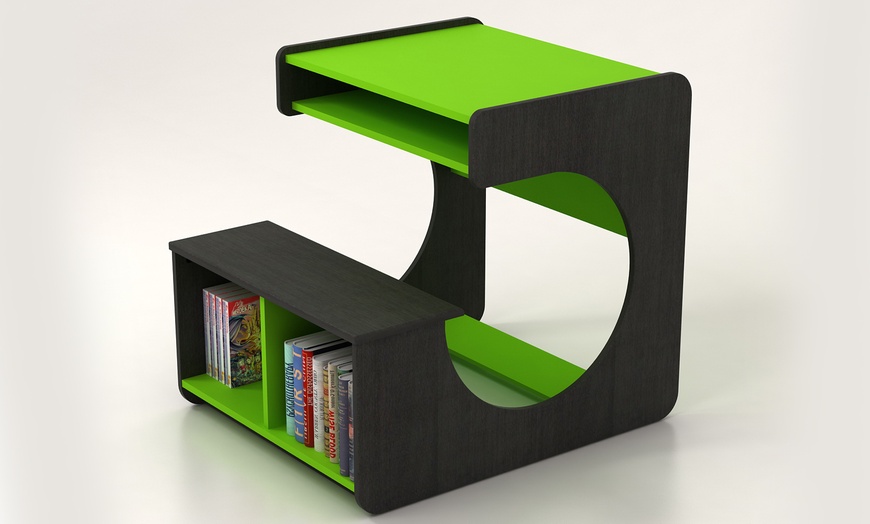 Image 7: Desk with Integrated Bookshelf