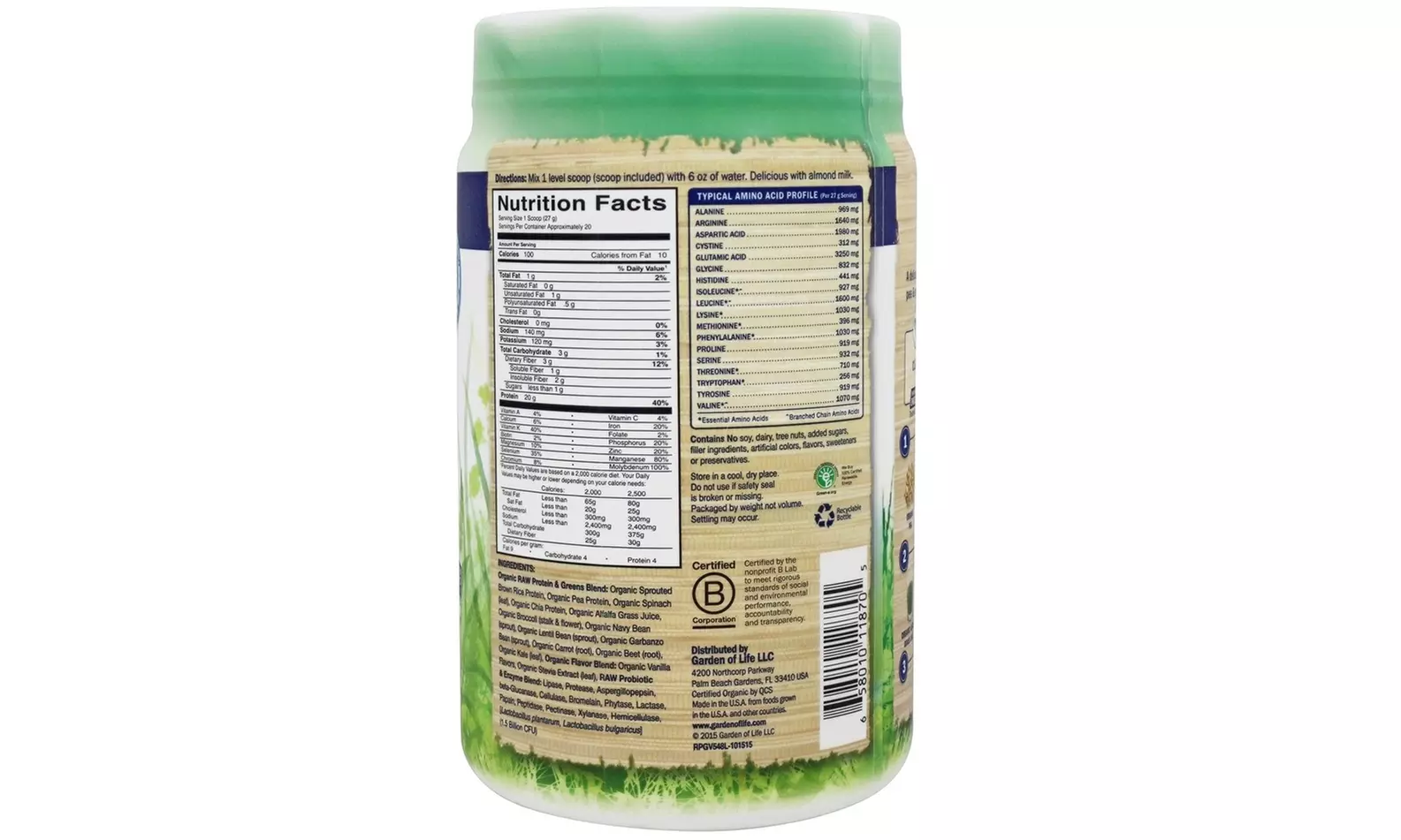 Garden of Life Raw Protein and Greens Powder (21.6 Oz.) - Second Medium