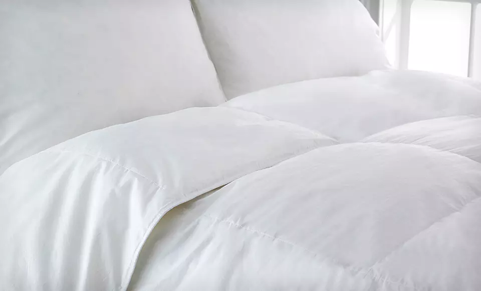 Natural Comfort Heavy-Filled White Goose-Feather and Down Comforter with or without Pillows (51% Off). Four Options Available. Free Shipping. - Primary Image