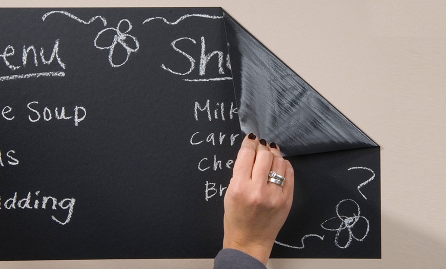 Image 2: Vinyl Chalkboard With Five Chalks