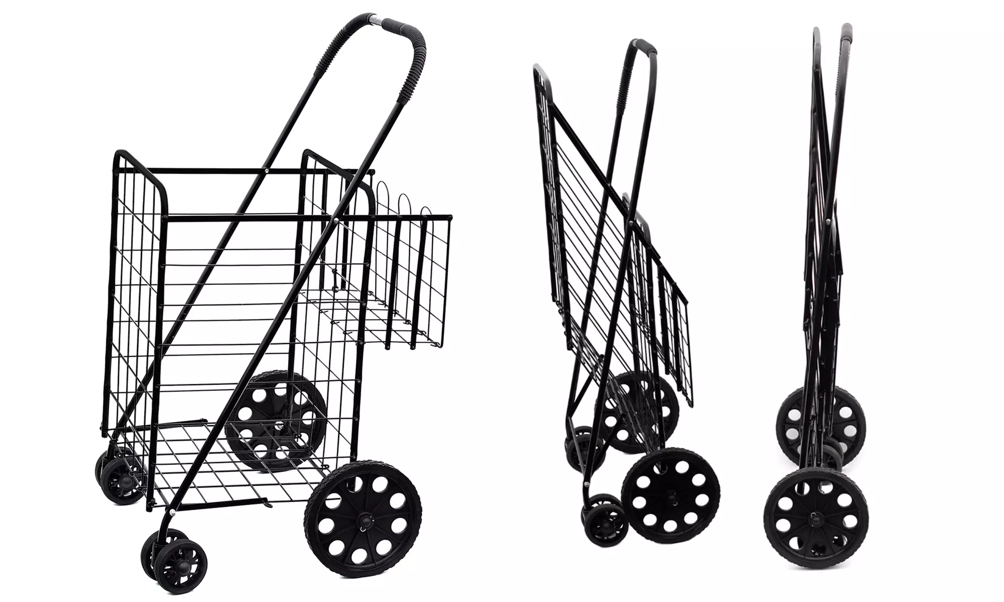 Folding Tote Utility Shopping Cart with Double Basket - Second Medium