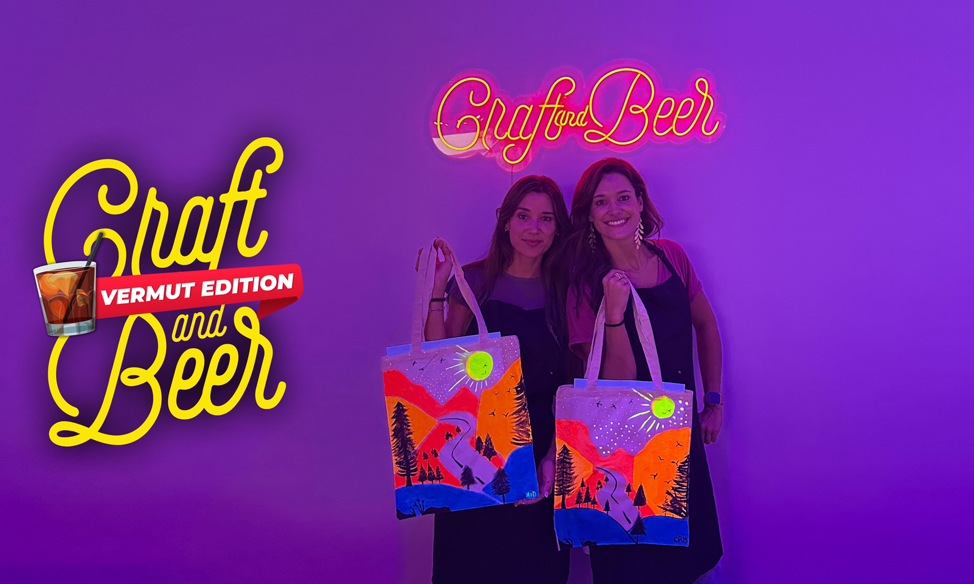 Pinta una totebag con vermú y cerveza en Malasaña para 1 o 2 personas