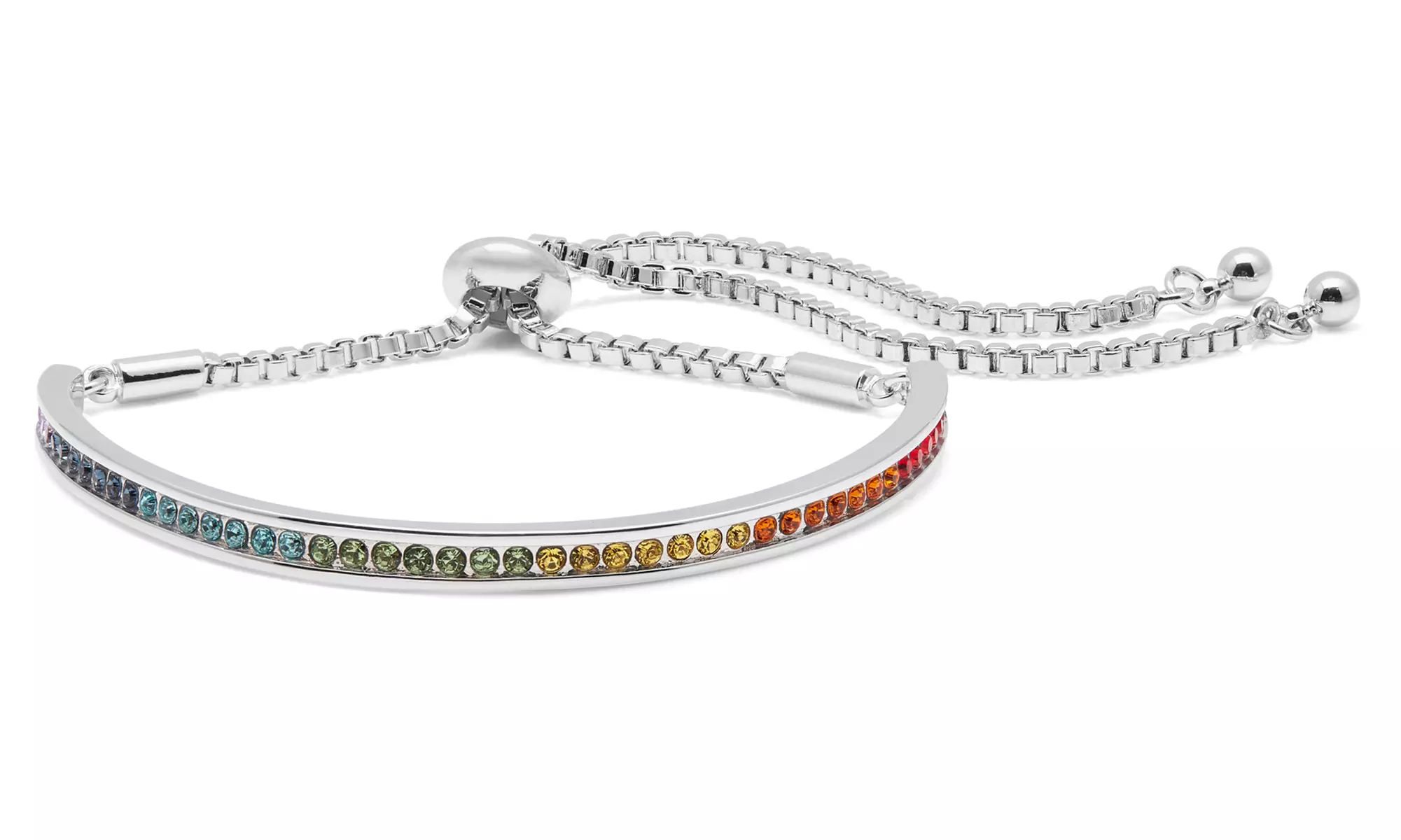 Bracelet plaqué or blanc 18 carats orné de cristaux Swarovski® - Primary Image
