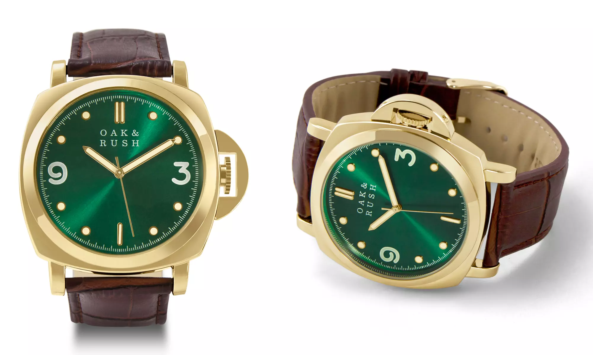 Oak & Rush Men's Watch with Crocodile-Embossed Strap | Groupon Exclusive - Primary Image