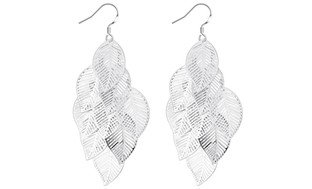 Sterling Silver Leaves Drop Earrings