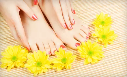 Mani-Pedi or Spa Pedicure with Shellac or Gelish at Evolve Salon & Day Spa (Up to 56% Off) - Primary Image