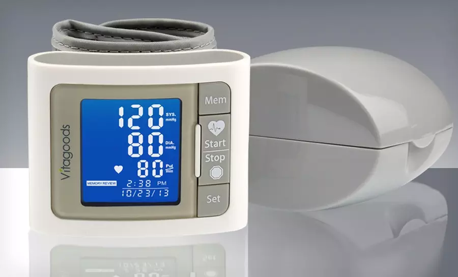 Pulse Wrist-Cuff Blood-Pressure Monitor in Blue or White. - Second Medium
