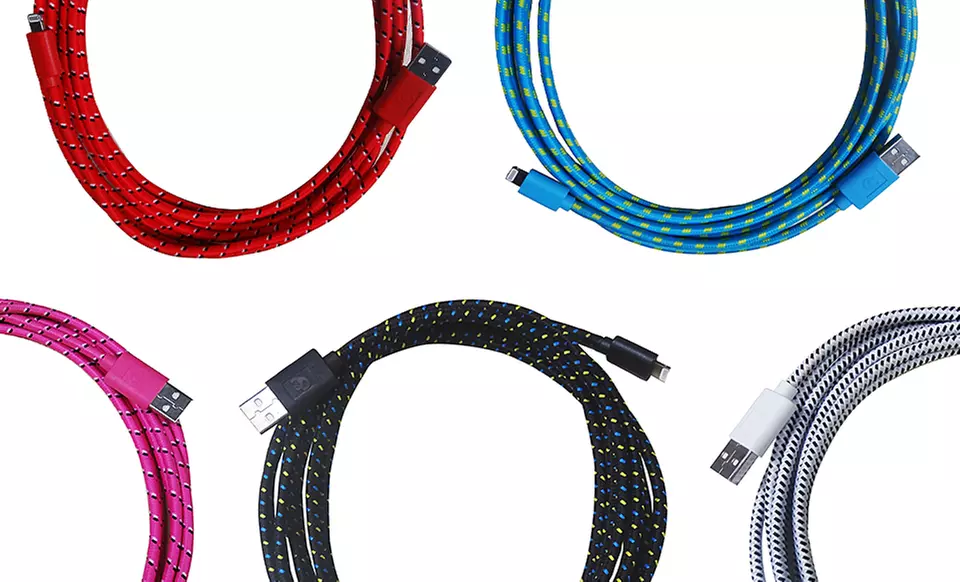 3D Luxe 10 Ft. MFi-Certified Apple Lightning Charge and Sync Fabric Cable - Primary Image
