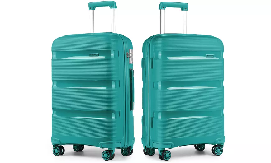 Image 17: KONO Three-Piece PP Hard Shell Suitcases With TSA Lock